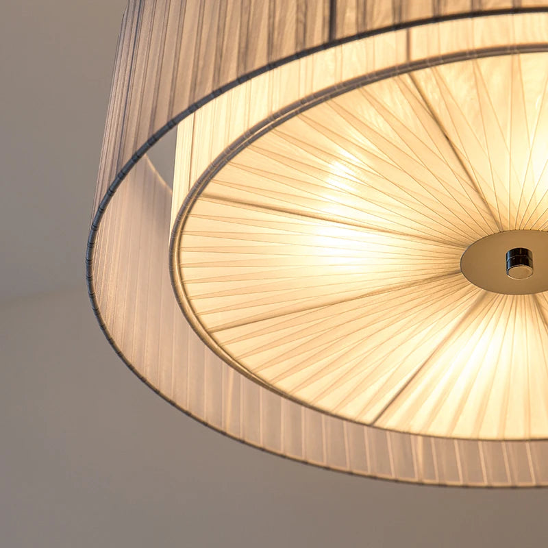 lustre moderne nordique en fer avec abat-jour en gaze
