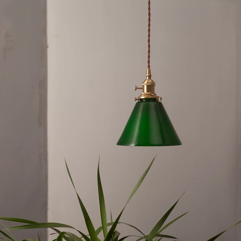 lampe suspension verre led cuivre edison vintage