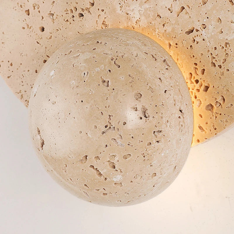 applique murale led en pierre naturelle ronde art déco - vue 6 sur 7