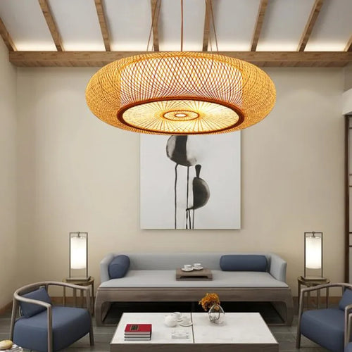 suspension en bambou moderne style chinois pour décoration intérieure - vue 5 sur 10