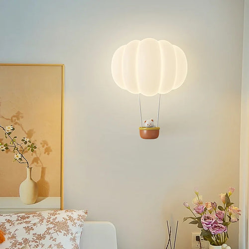 applique murale romantique forme ballon air chaud lampe décorative intérieure - vue 4 sur 8