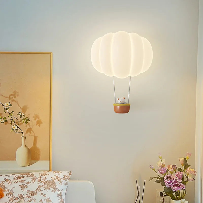 applique murale romantique forme ballon air chaud lampe décorative intérieure - vue 3 sur 8