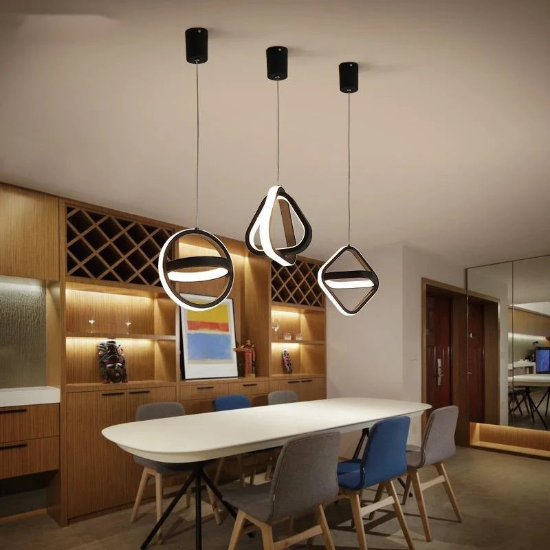 suspension led moderne pour éclairage intérieur design élégant - vue 4 sur 24