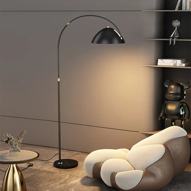 lampadaire led minimaliste en métal et marbre