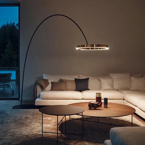 lampadaire led dimmable design nordique c anneau pour décoration maison