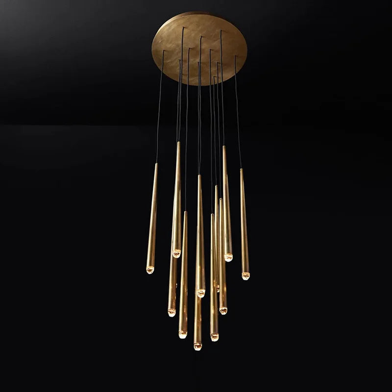 suspension lustre nordique en cuivre pour villa
