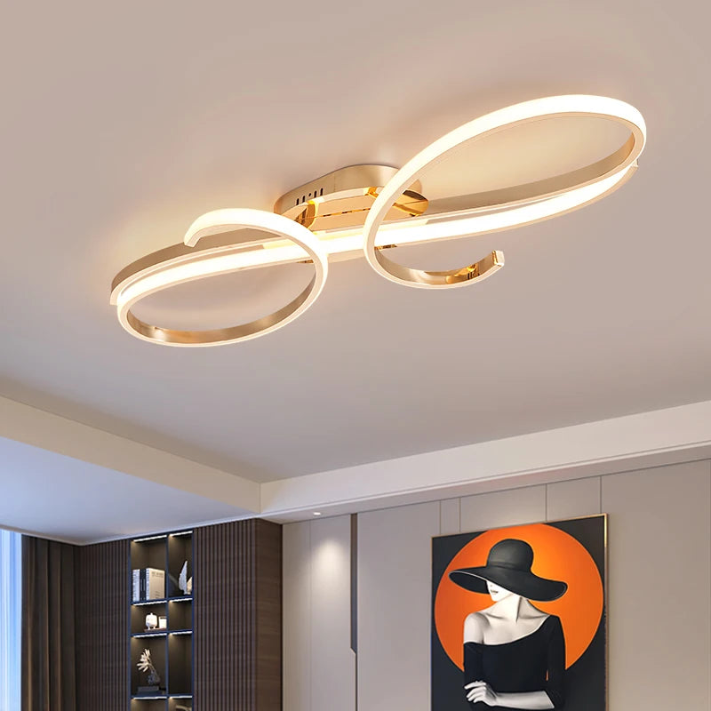 Plafonnier led moderne plaqué pour salon chambre couloir Foyer salle d'étude lustres de plafond intérieur maison