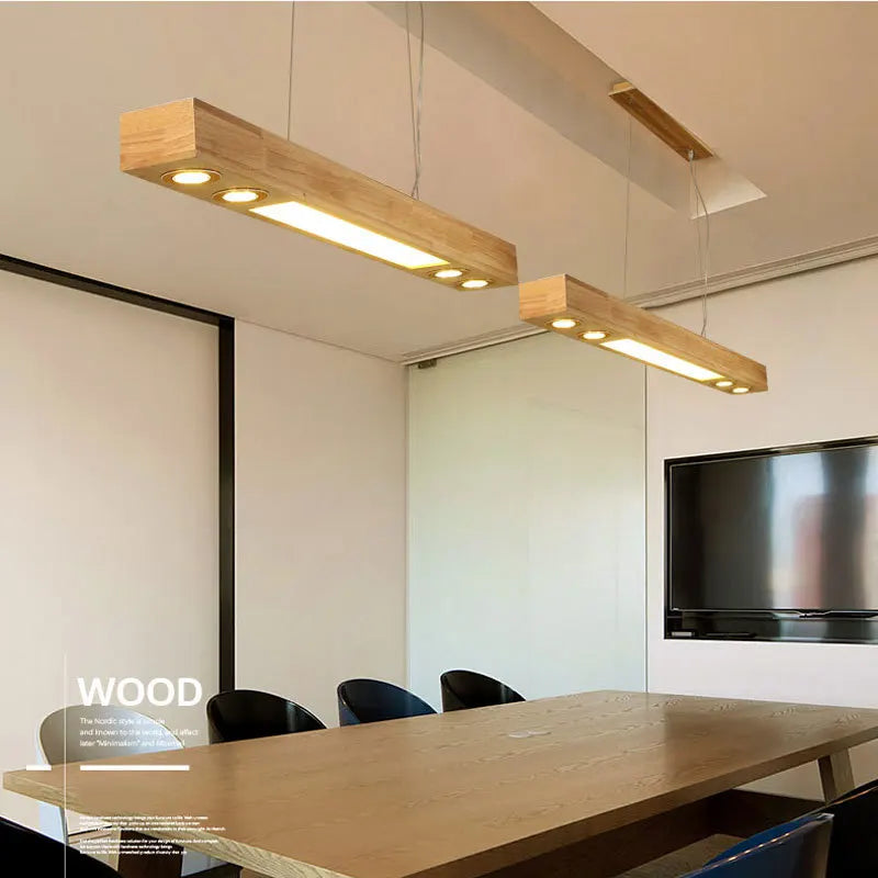 Suspension en bois au design moderne LED