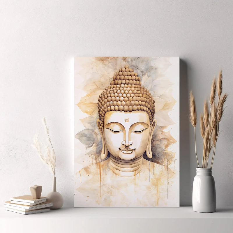 impression toile arbre de vie nordique et bouddha art mural spirituel