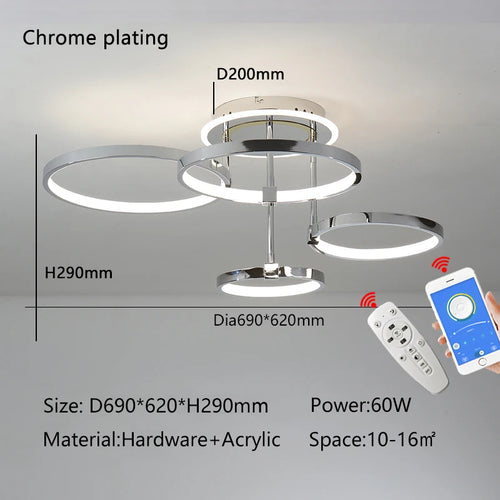 plafonnier led moderne design élégant pour intérieur lumineux - vue 9 sur 10