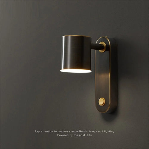 applique murale led pivotante en laiton avec interrupteur pour lecture - vue 5 sur 13