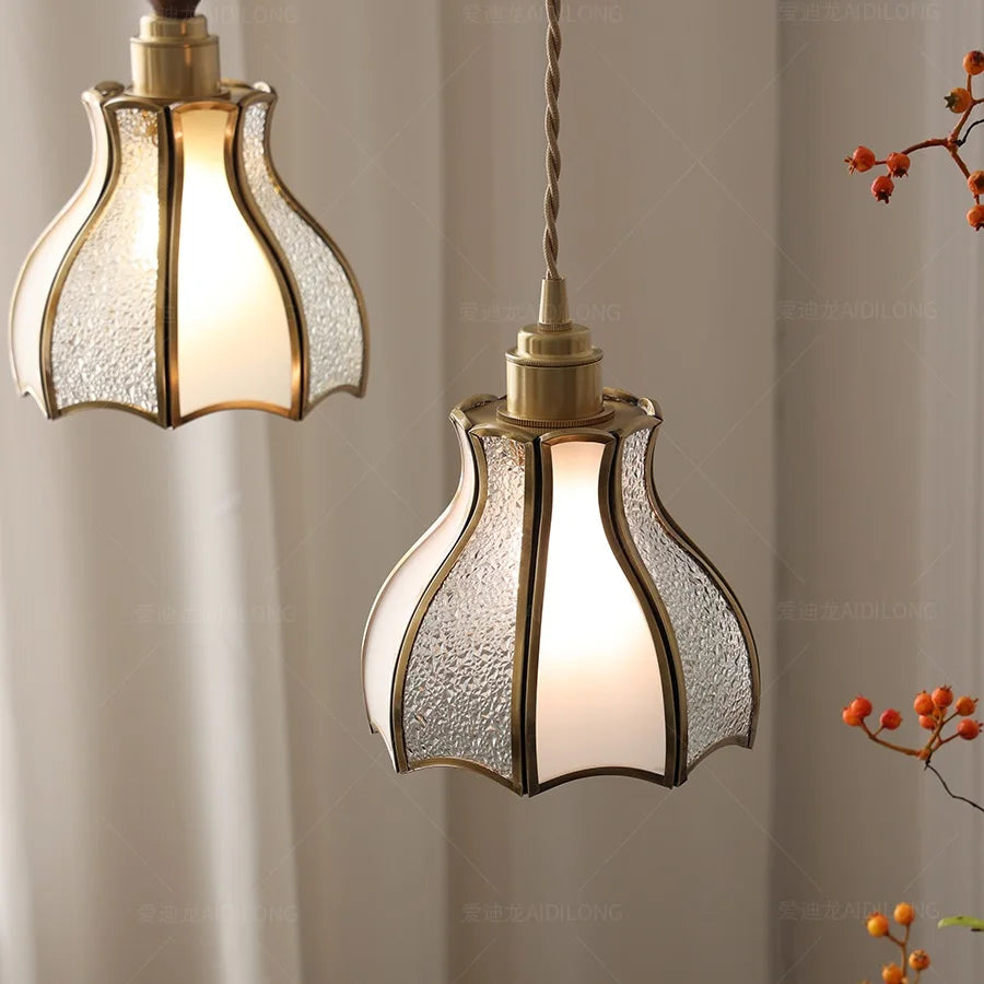 iwhd suspension moderne en cuivre verre led décorative - vue 5 sur 16