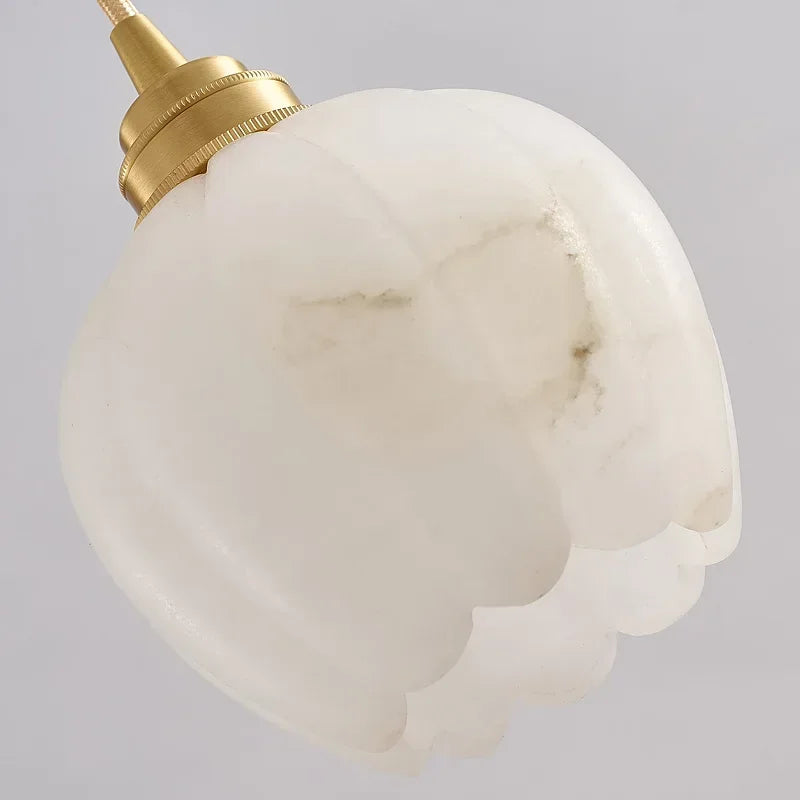 lustre moderne en marbre forme citrouille décoration intérieure créative - vue 5 sur 7