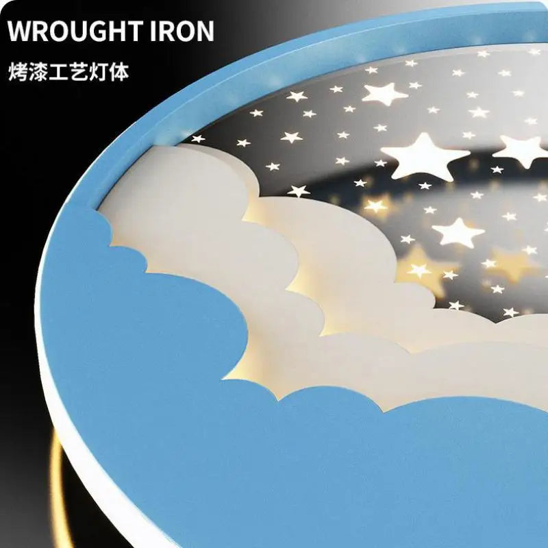 plafonnier led moderne étoile lune pour décoration et lecture - vue 11 sur 12