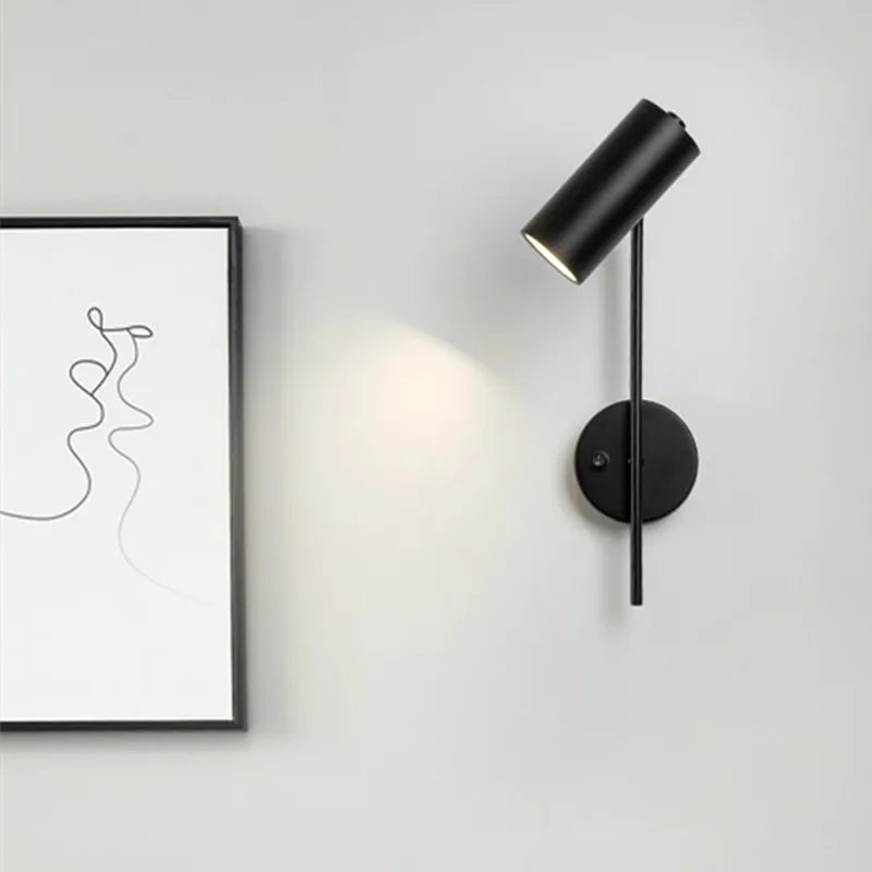 Applique murale rotative moderne salon fond applique murale LED lumière chambre chevet lumière allée longue pôle interrupteur lampe