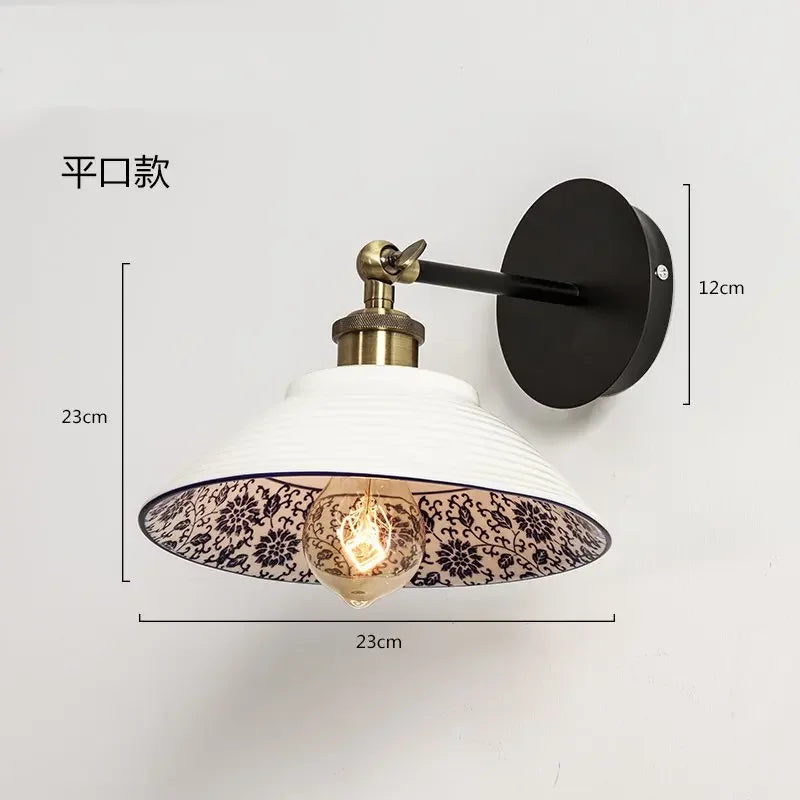applique murale moderne en porcelaine rétro pour décoration intérieure - vue 8 sur 9