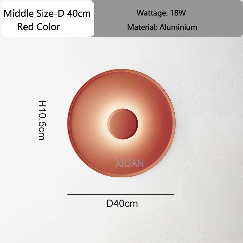 Designer Lamp Modern Round Ceiling Lamps Bedroom Ceiling Light White Red Green Living Room Atmosphere Wall Lights AC 220V 40cm - vue 8 sur 14