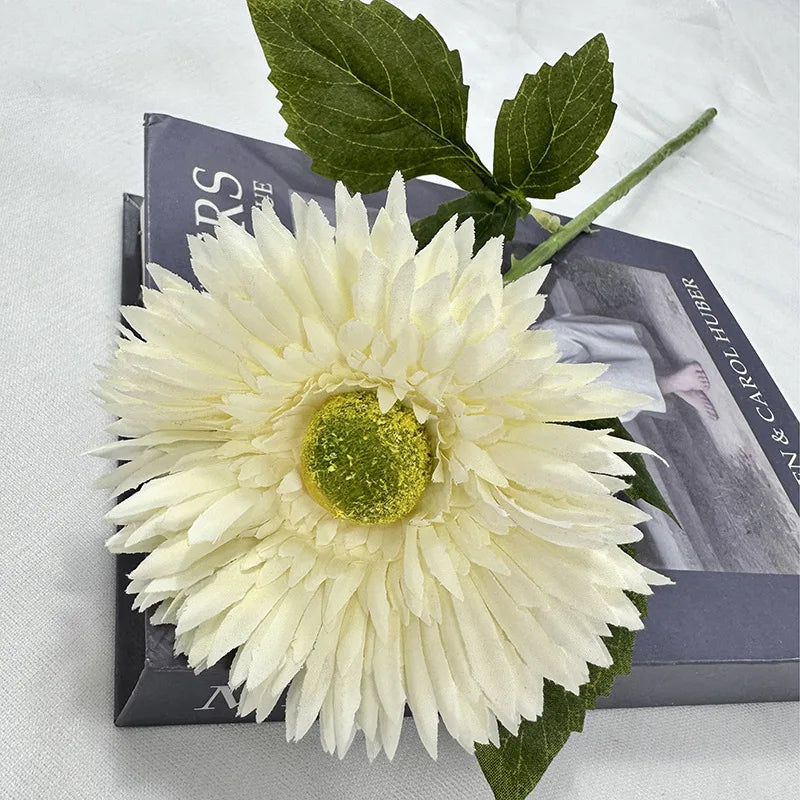 gerbera simple avec feuilles pour décoration de mariage et fête - vue 11 sur 15
