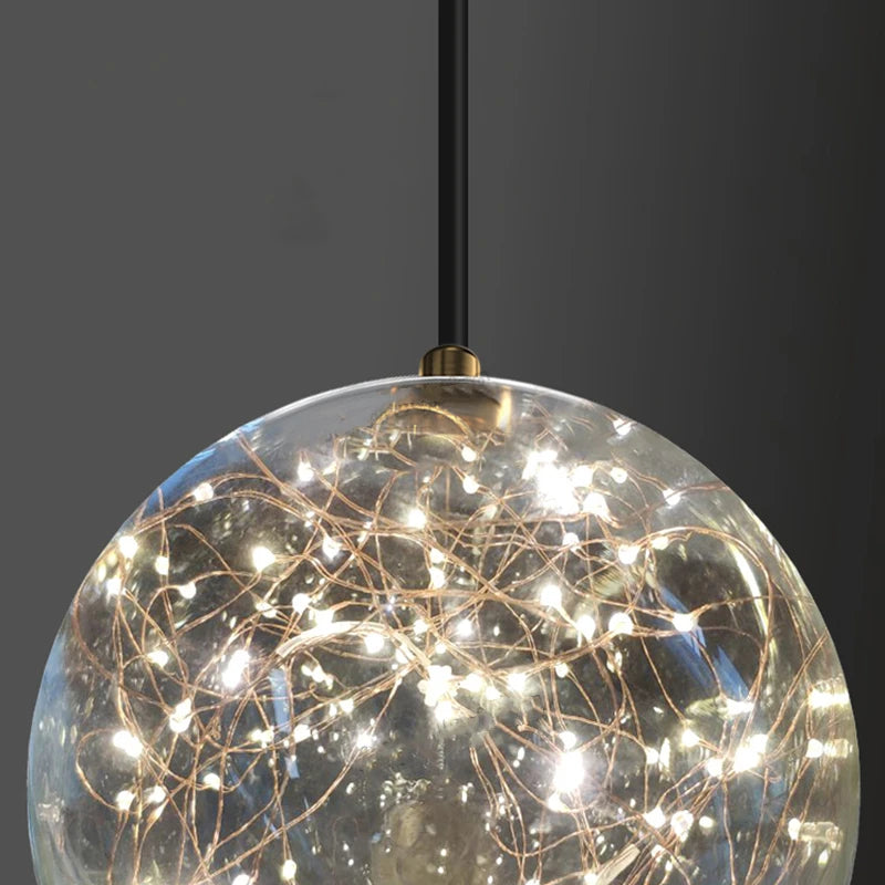 lustre boule à bulles en verre pour éclairage romantique moderne - vue 7 sur 11