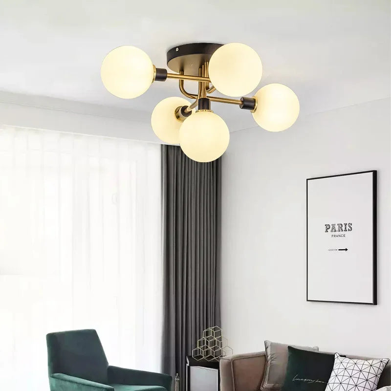 plafonnier led en verre design pour décoration intérieure - vue 4 sur 18