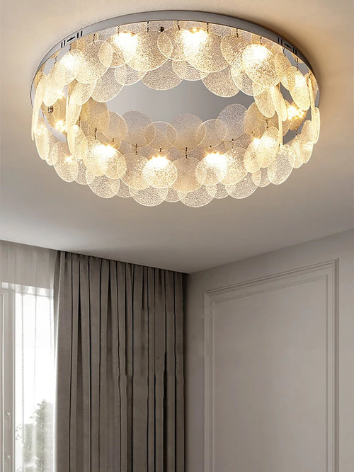 plafonnier led en verre rond de luxe 	 moderne - vue 4 sur 10