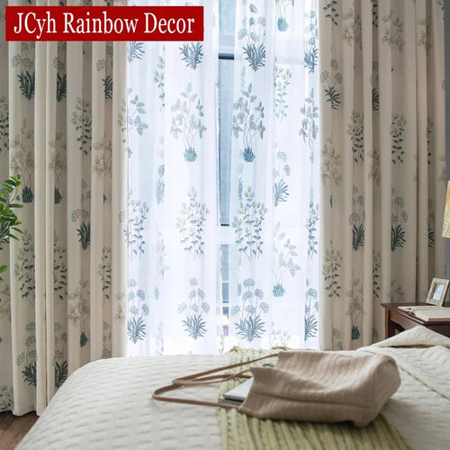 Rideau moderne motif feuilles pour salon chambre - vue 3 sur 7