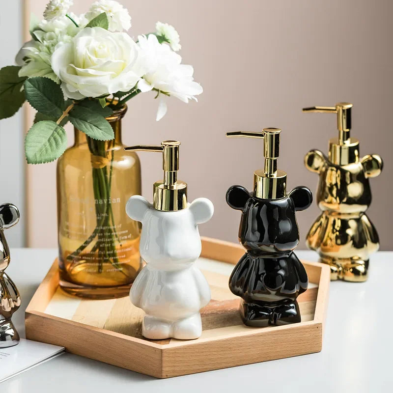 bouteille d'émulsion créative ours galvanisé distributeur 200 ml décoratif - vue 5 sur 10