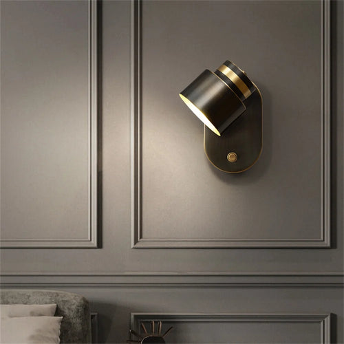 applique murale led pivotante en laiton avec interrupteur pour lecture - vue 2 sur 13