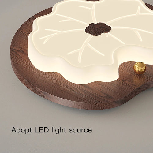 lustre moderne imitation bois en forme de feuille d'arbre créatif - vue 10 sur 14