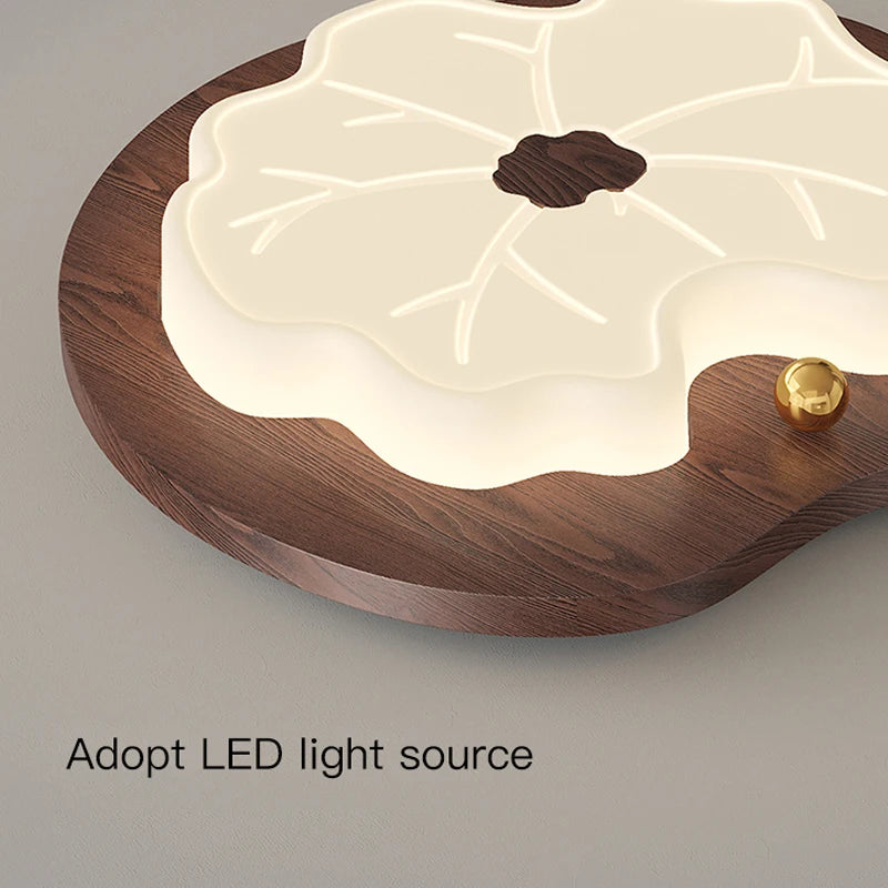 lustre moderne imitation bois en forme de feuille d'arbre créatif - vue 10 sur 14