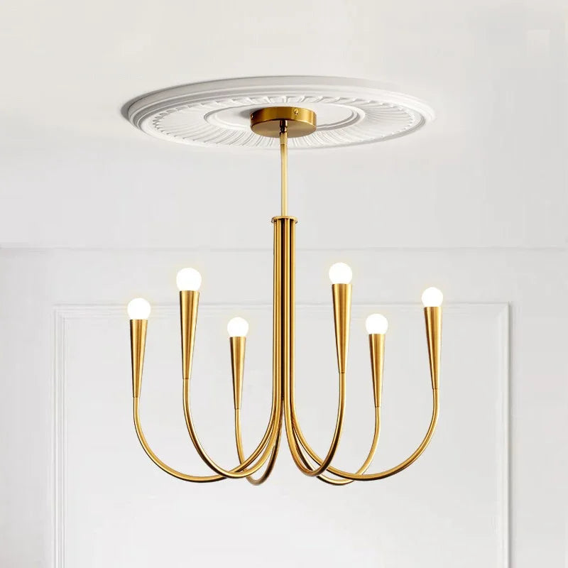 lustre style français doré led pour décoration de luxe