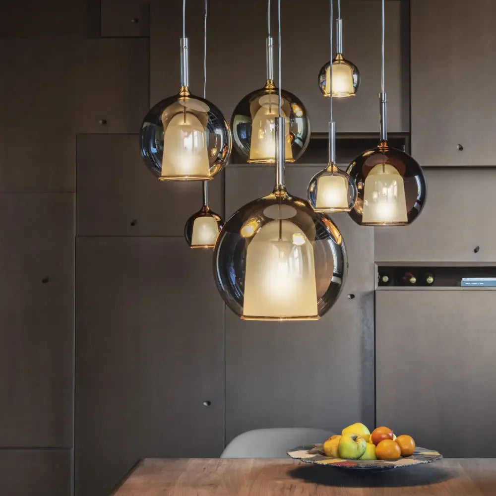 Sispension Cloche moderne LED fumée gris - vue 2 sur 10