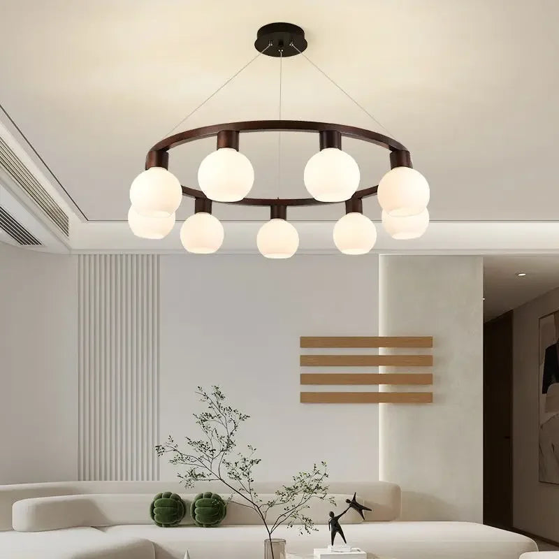 lustre en bois massif moderne minimaliste Restaurant