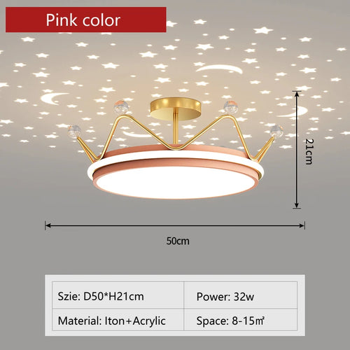 plafonnier led moderne couronne créative pour chambre d'enfant - vue 11 sur 16