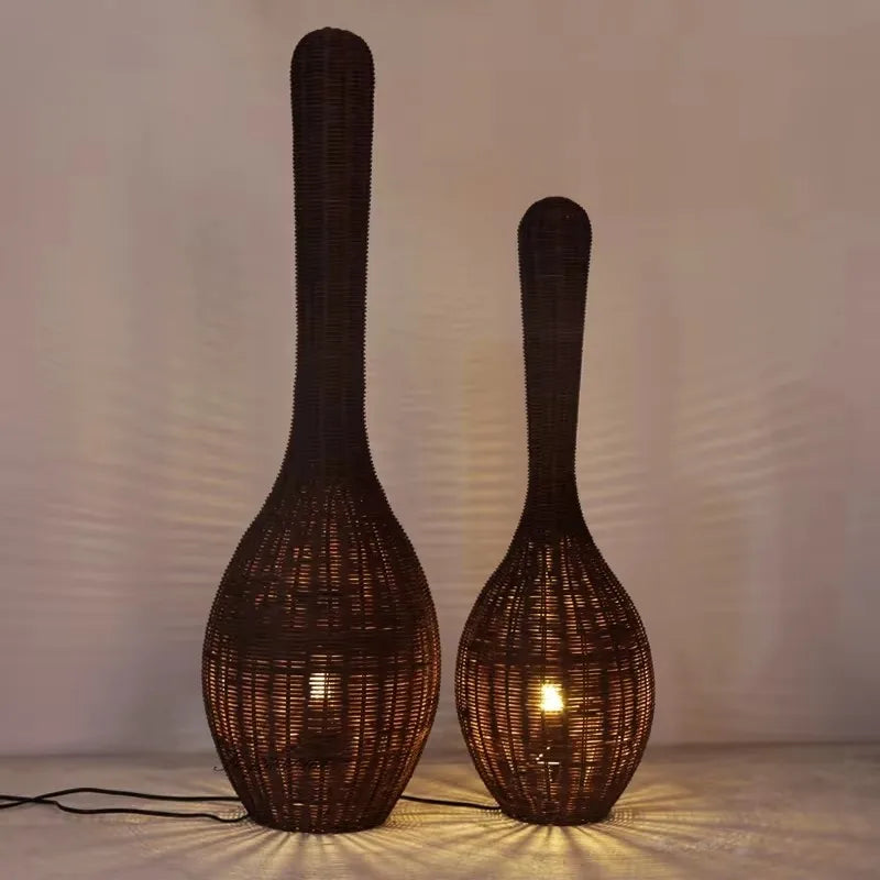 lampadaire en bambou design wabi sabi pour décoration intérieure unique - vue 6 sur 18