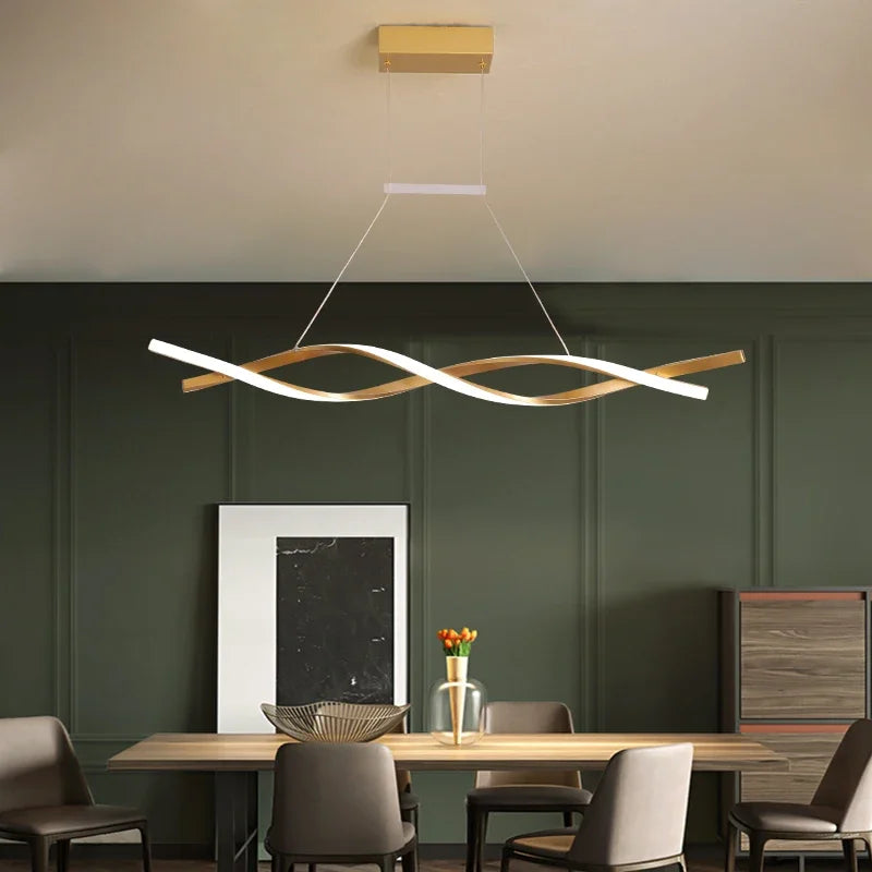 lustre led rotatif moderne à intensité variable pour éclairage décoratif