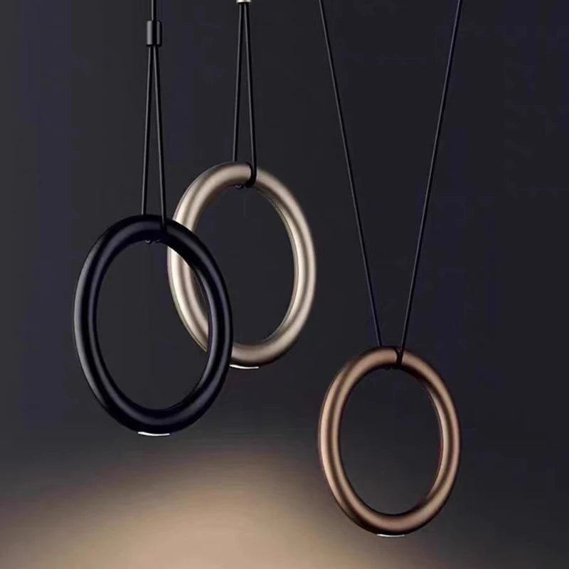 suspension anneau design art déco 4000k cordon réglable