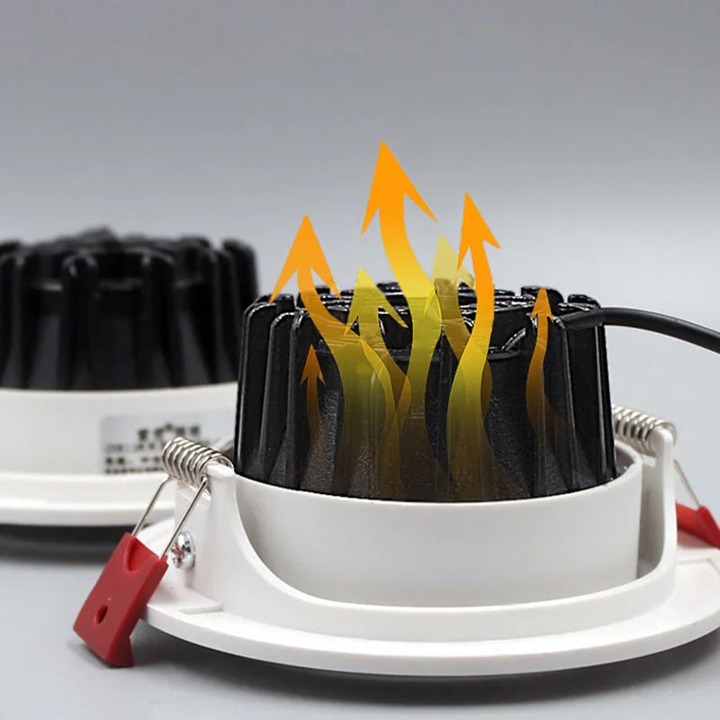 Spot LED à intensité variable COB puce encastré pour l'éclairage de la maison - vue 5 sur 8