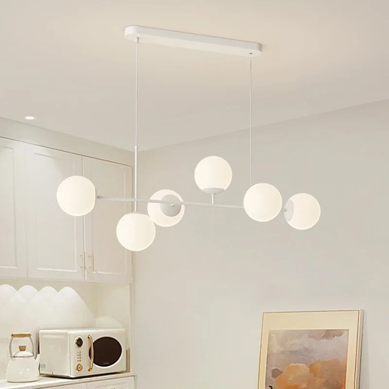 French White Pendant Lamps Dining Table Hanging Light for Living Room Bar Kitchen Island Bar Chandelier E27 Bulb included 220V - vue 4 sur 6
