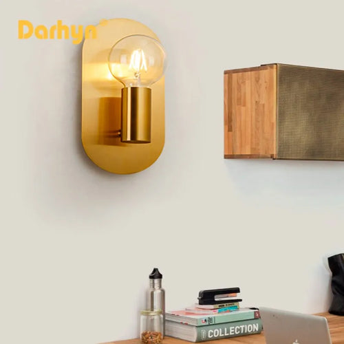 applique murale led verre doré plaque ronde intérieur