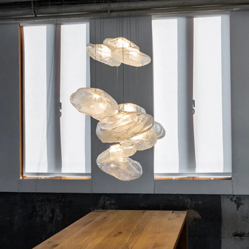 lustre en verre design nuage pour intérieur décoratif lumineux - vue 4 sur 21