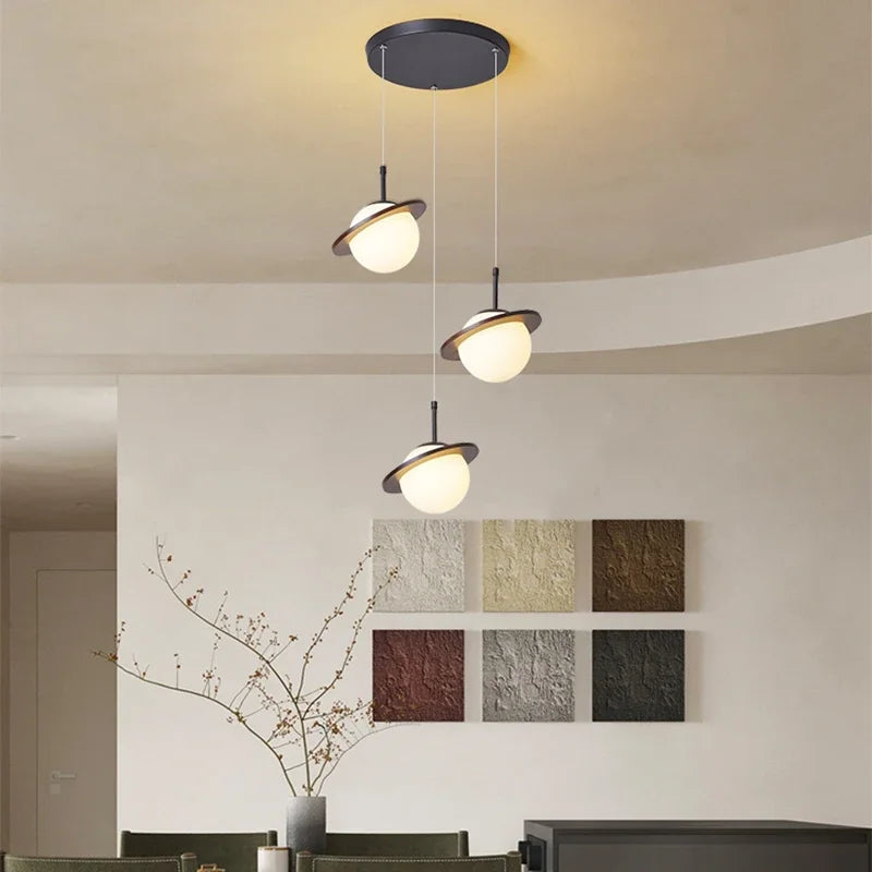 lampe led suspendue design nordique moderne boule de verre créative