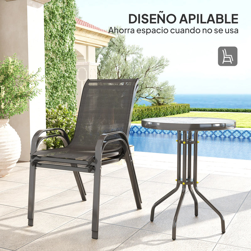 ensemble table et chaises terrasse extérieur 3 pièces