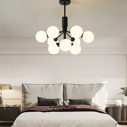 lustre nordique en verre moléculaire pour décoration intérieure - vue 6 sur 16