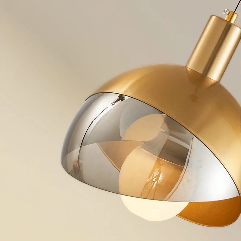 suspension nordiques de luxe en cuivre et verre - vue 5 sur 8