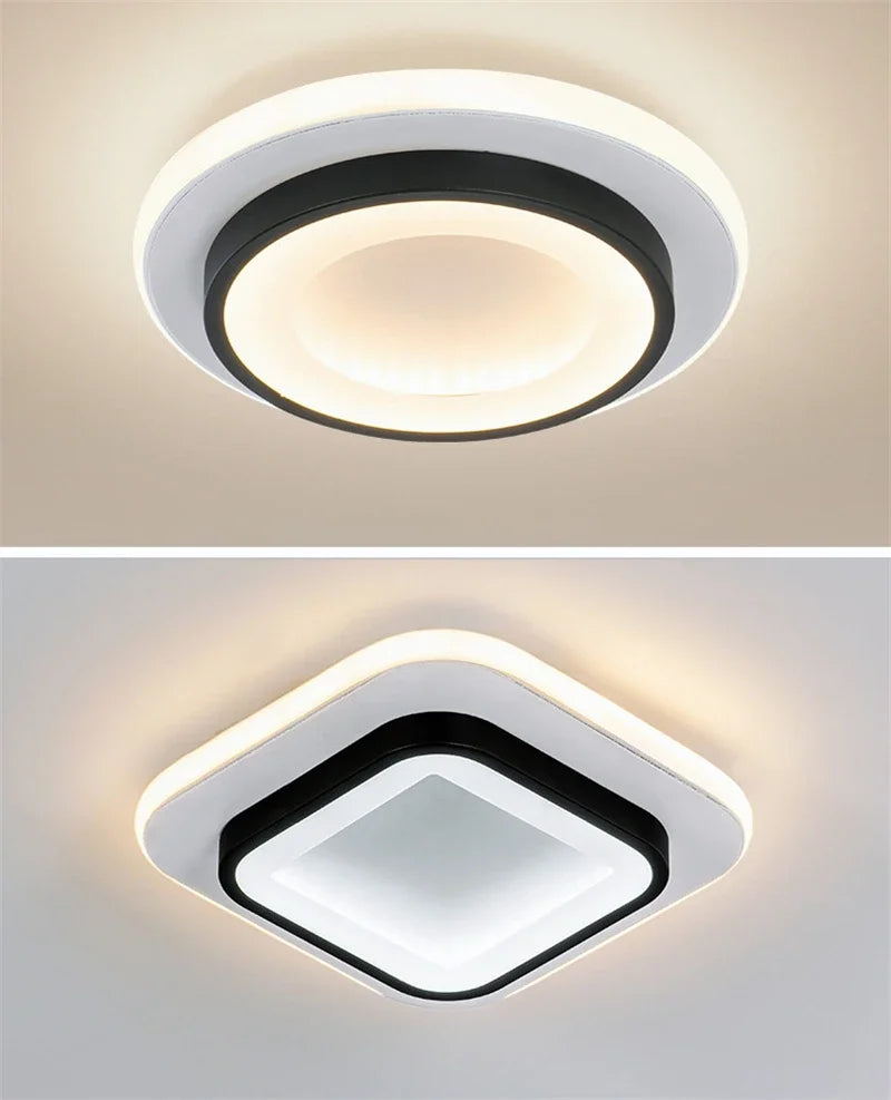 plafonnier moderne à leds design rond ou carré pour décoration intérieure - vue 4 sur 9