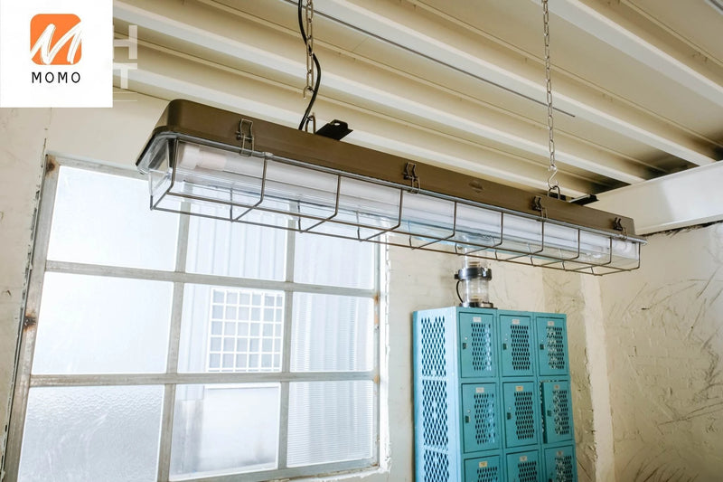 Lustre Loft rétro vintage décor industriel fantaisie cage lumière bande