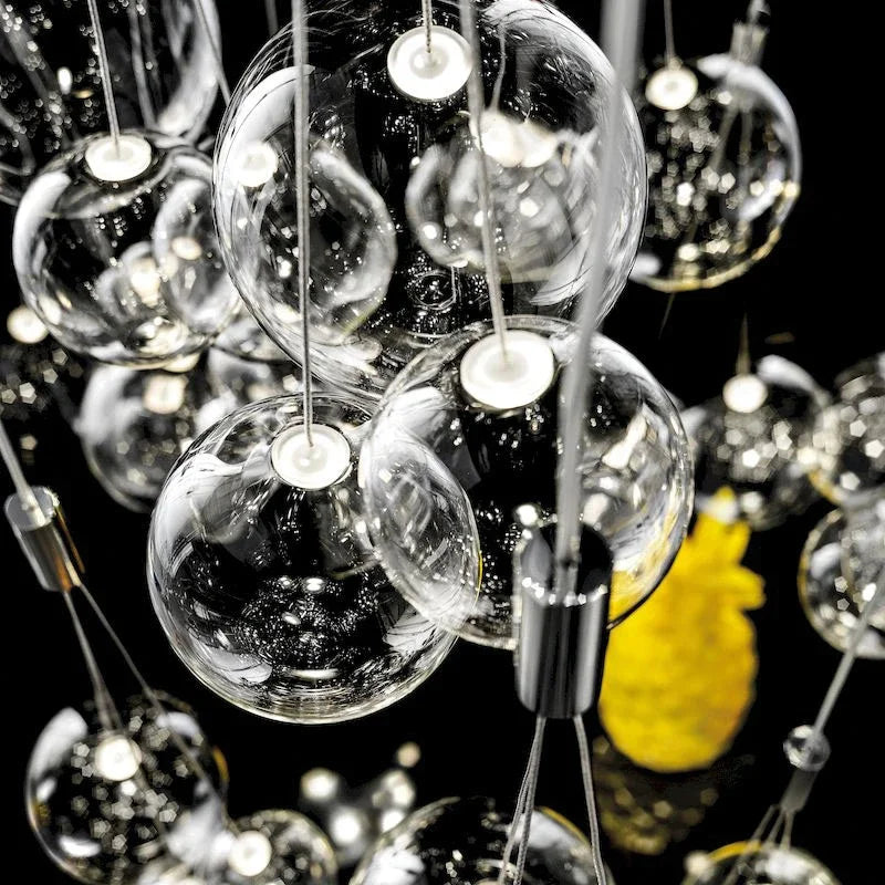 lustre nordique en verre avec suspension led pour décoration intérieure - vue 5 sur 12