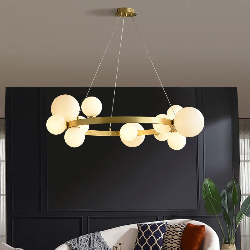 lampe suspendue en forme d'anneau avec fil réglable