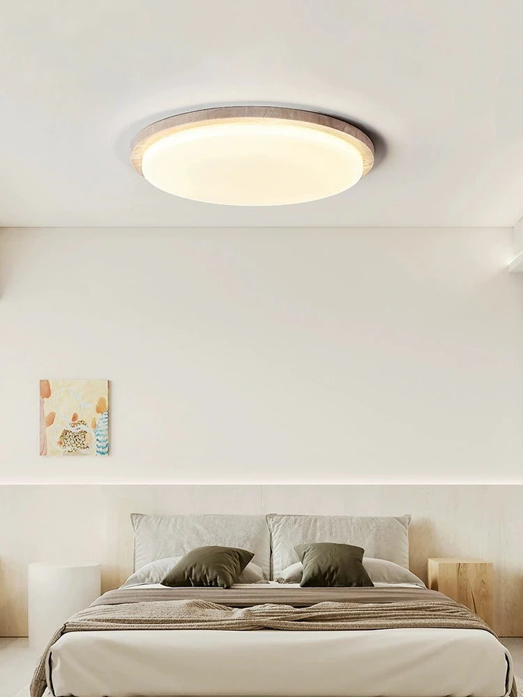 plafonnier led style wabi-sabi japonais en pierre de grotte - vue 3 sur 9